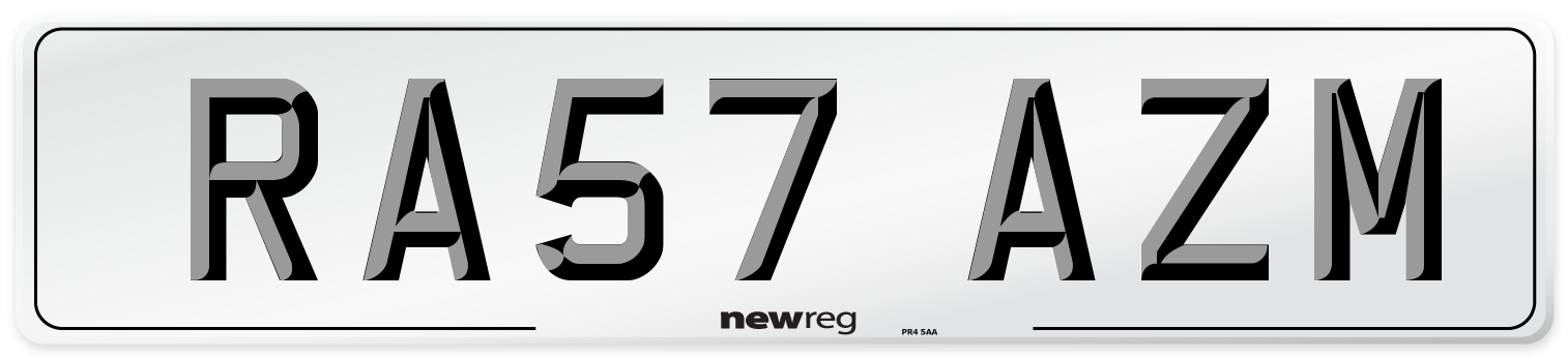 RA57 AZM Number Plate from New Reg